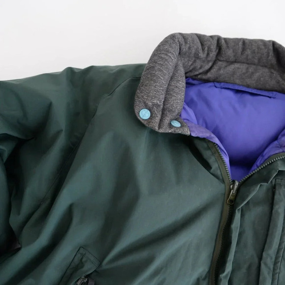 VTG 90S Nautica Elevation 8000 Reversible Blue Green Puffer Zip Up Winter Jacket - Picture 12 of 16